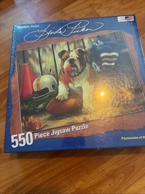 Bulldog Puzzle Possession Of The Ball 300 Pieces Linda Pickens Complete New
